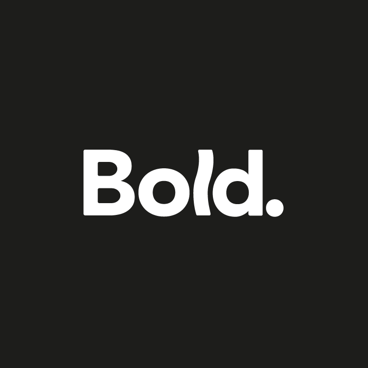image of Bold. logo with black background and white text